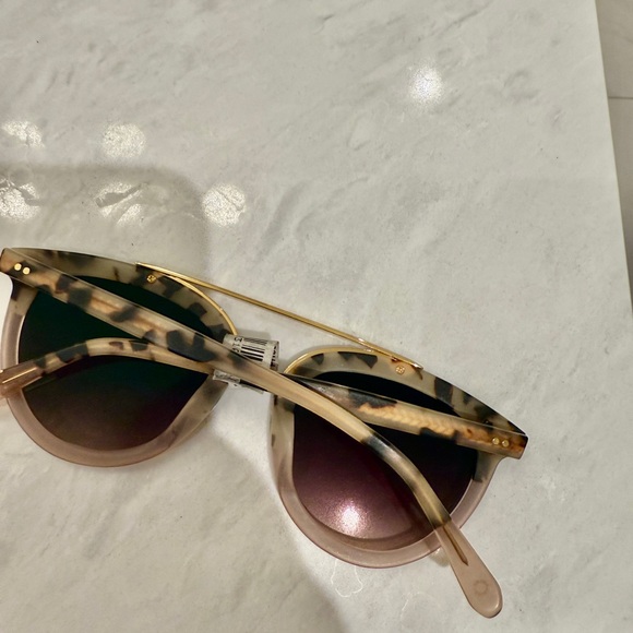 KREWE Clio Nylon Matte Oyster to Petal 24K Tortoiseshell Sunglasses - NEW - Picture 3 of 3